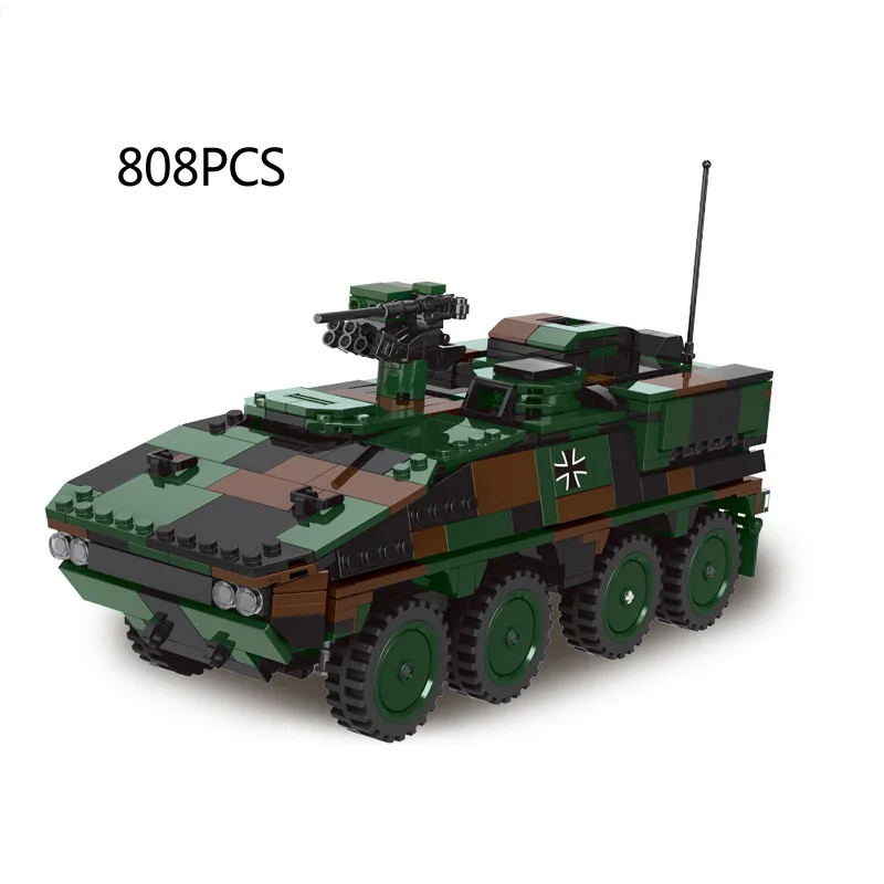 

world war military 1:30 scale Armored car moc batisbricks block WW2 army forces bricks gtk boxer bundeswehr vehicle toys