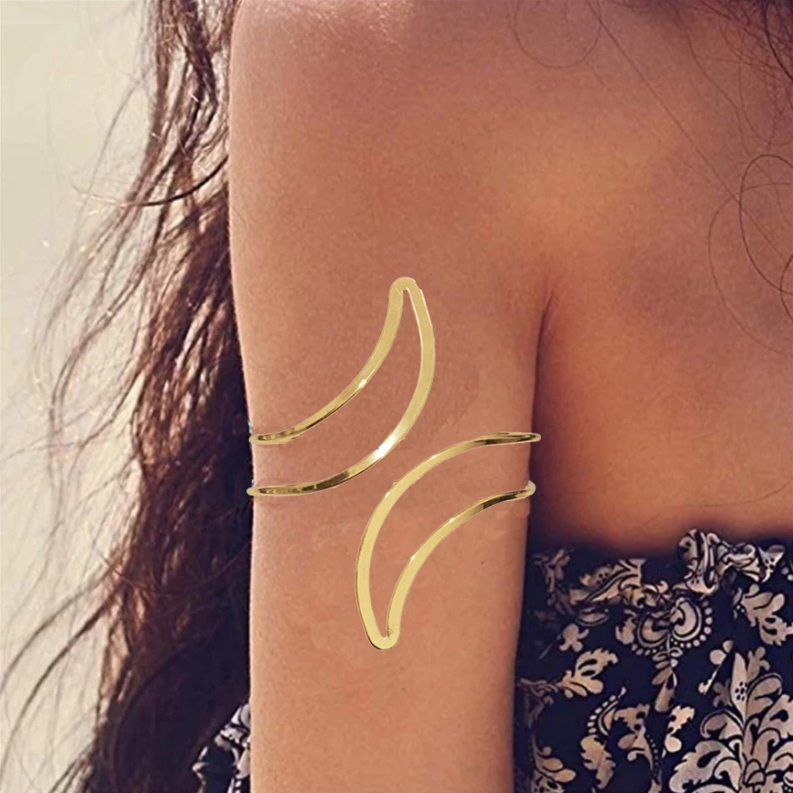 Манжета на руку в стиле панк для женщин и девушек металлический ажурный браслет с