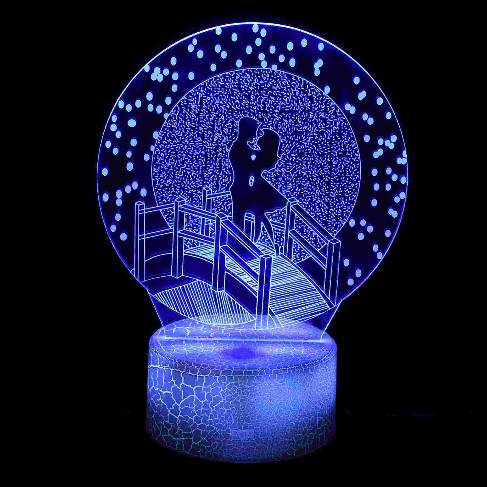 

Romantic Night Lamp 3D Illusion Light Table Lamp Adornment Creative Night Lamp