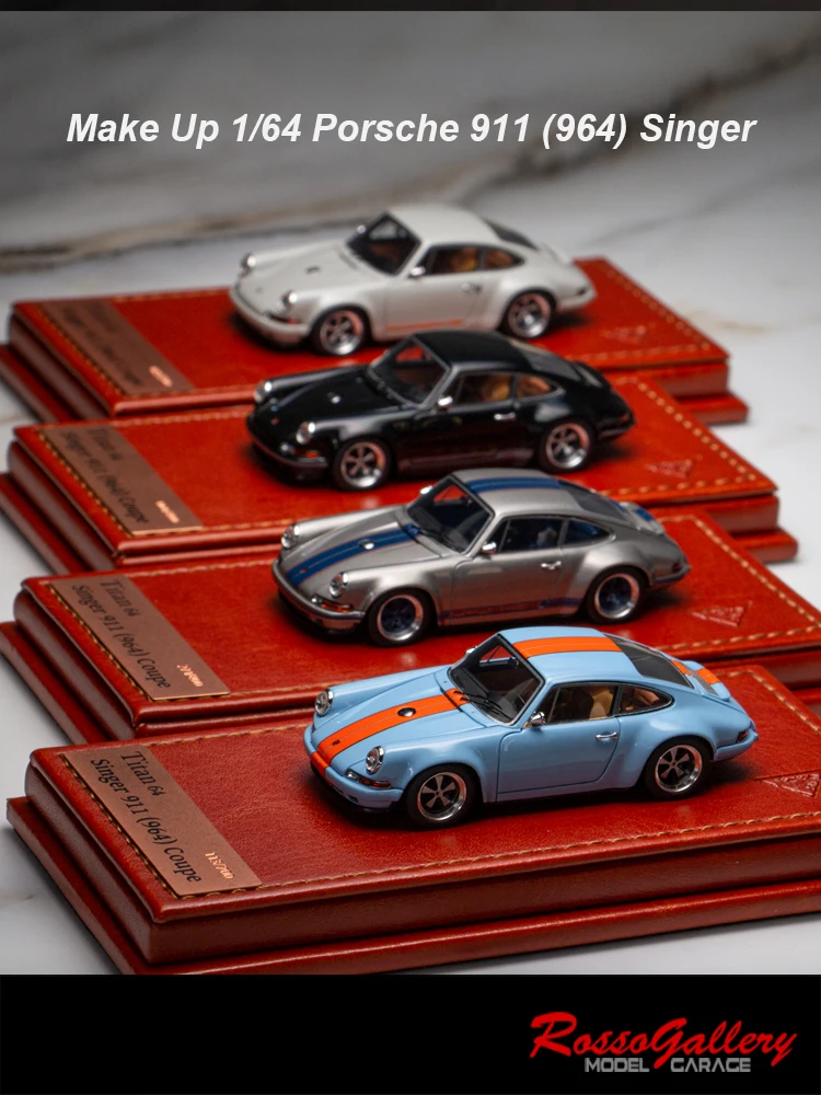

MAKE UP TITAN 64 1:64 Porsche 911 964 Singer gulf TM001E~H Collect die-casting resin car model ornaments