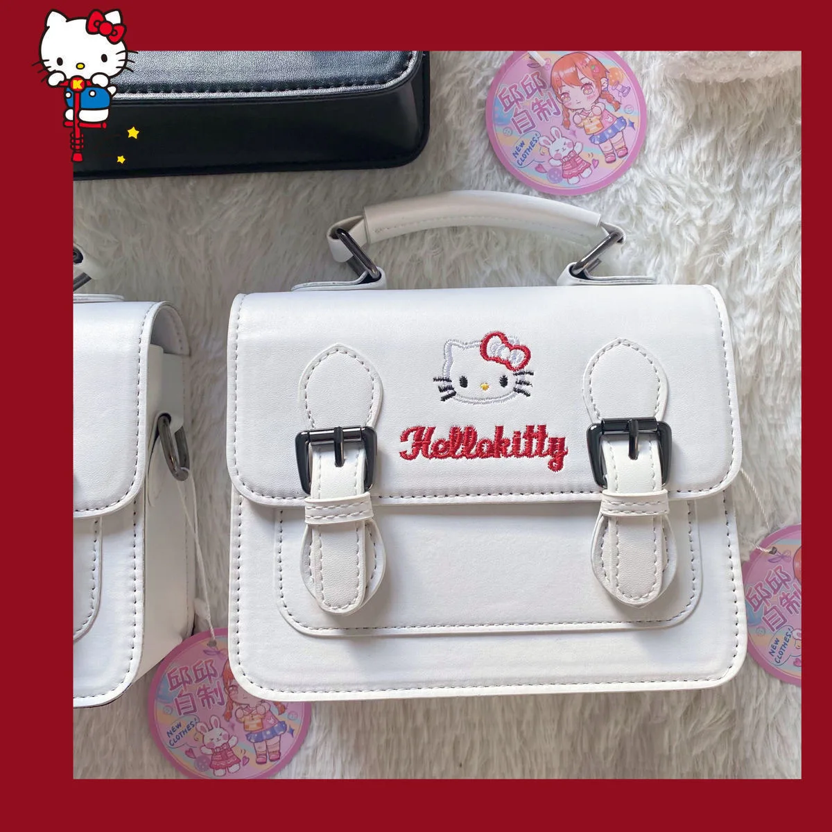 Hello Kitty Handbag Original Homemade Japanese Cute Sister Everyday Joker Cinnamoroll Babycinnamoroll ClowHello Kitty Handbag