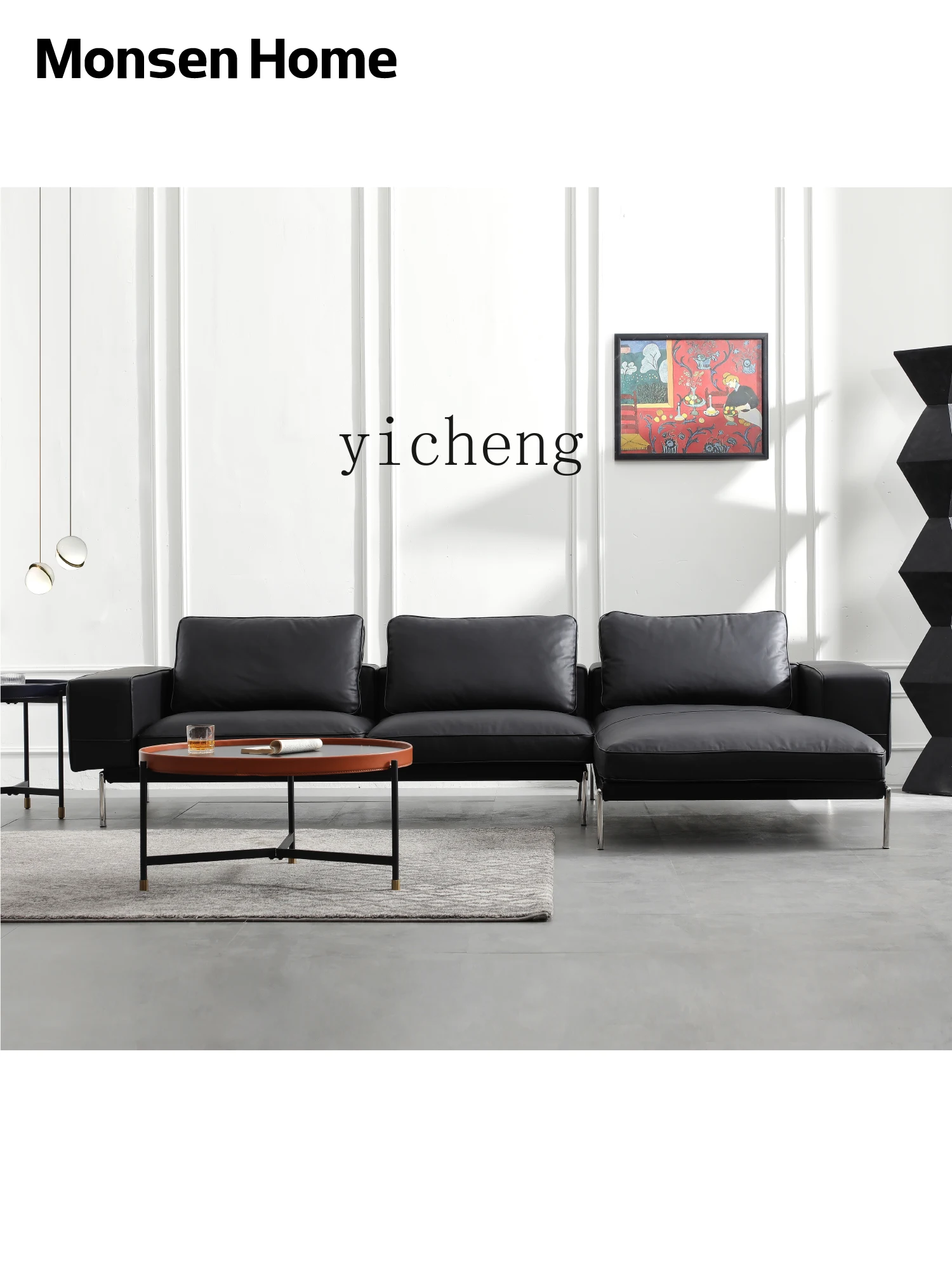 Кожаный новый диван ZL Nordic Современная искусственная кожа роскошная гостиная