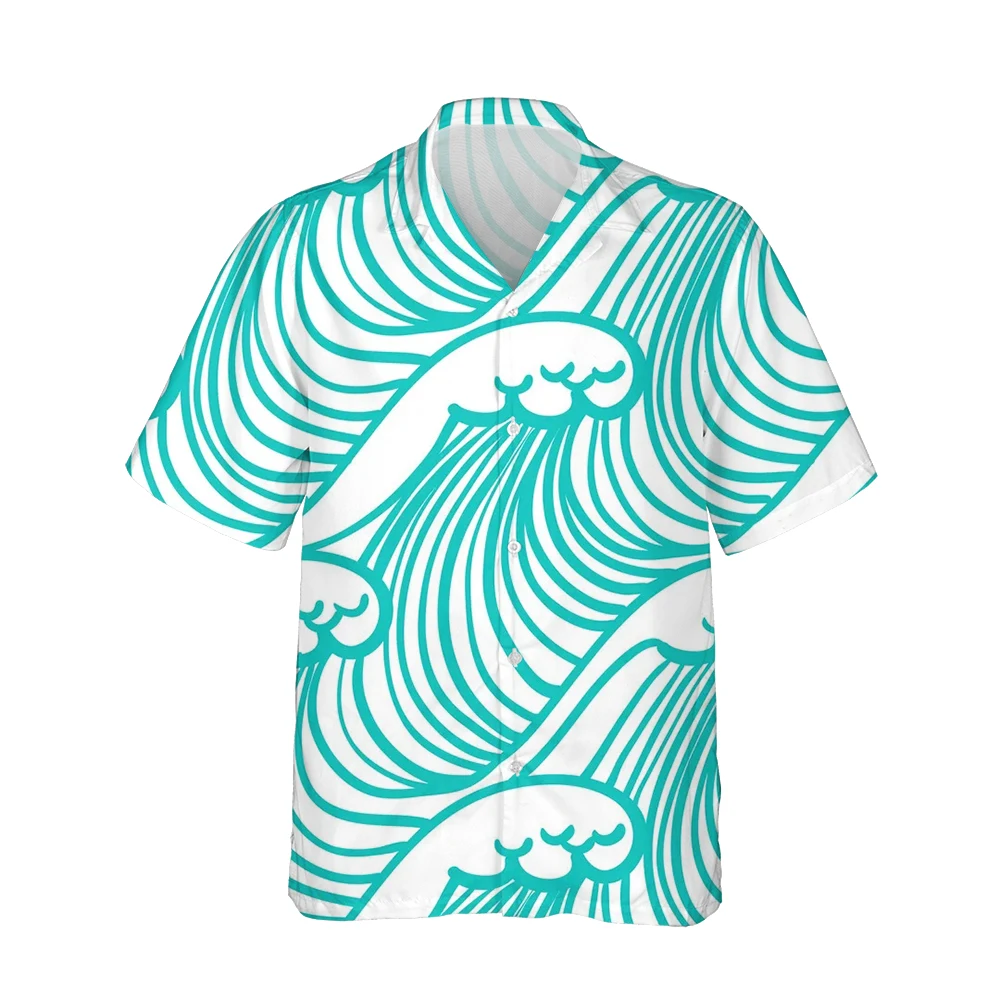 Jumeast 3d Cloud Wave Printed Mens Hawaiian Shirt Short Sleeve Harajuku Japanese Fashion Shirts for Men Loose Vintage Streetwear
