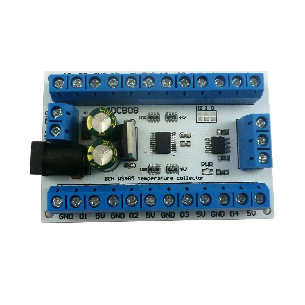 R4DCB08 8-канальный DC 12 В DS18B20 RS485 Датчик температуры Монитор удаленного сбора данных