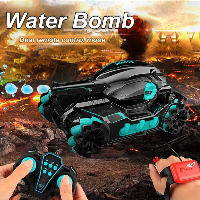 

RC Car Toy 2.4G 4WD Water Bomb Tank RC Toy Shooting Competitive Gesture Controlled Tank Remote Control Drift Car Kids Boy Toys