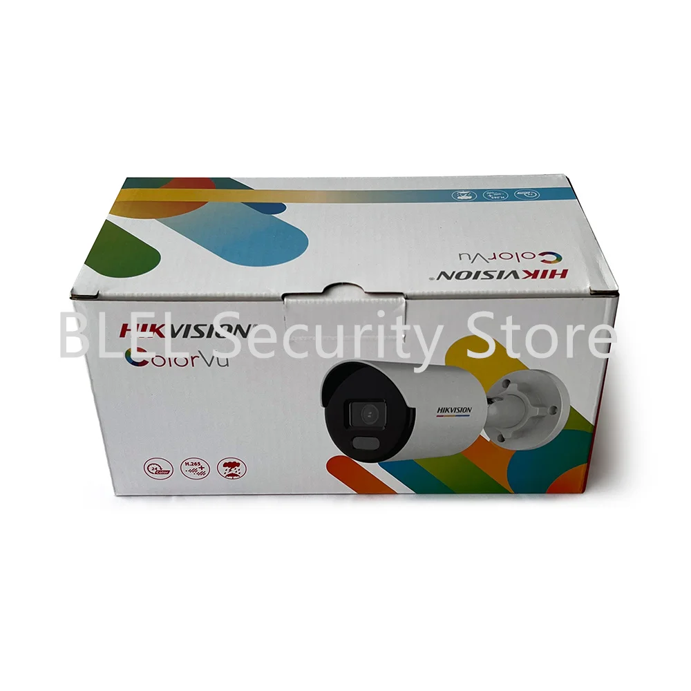 

Оригинальная Hikvision DS-2CD1027G0-L 2MP ColorVu Lite фиксированная цилиндрическая сетевая камера 24/7, красочное изображение IP67 POE