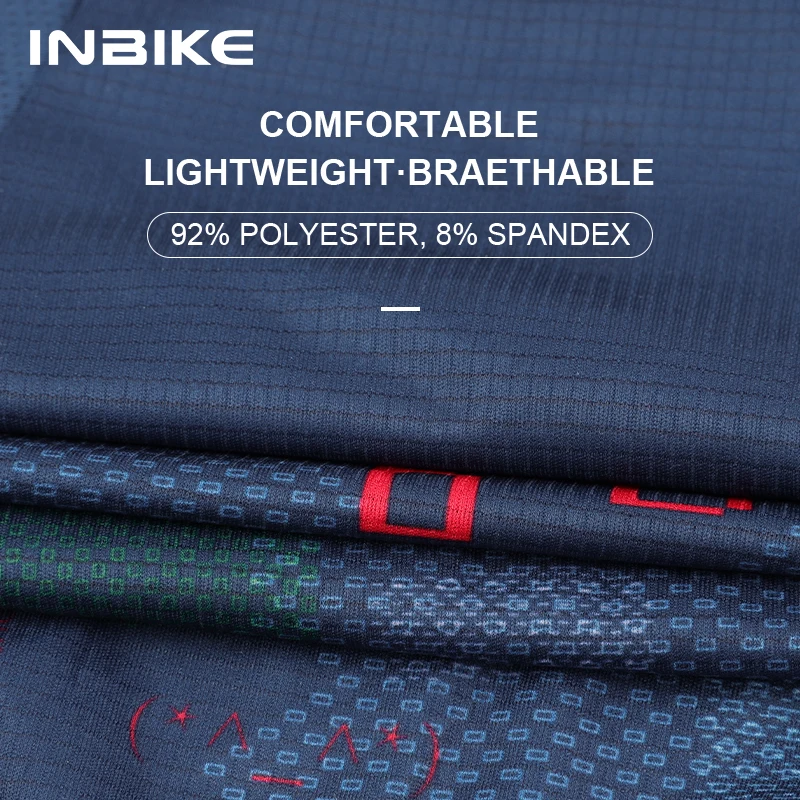 Футболка INBIKE мужская с длинным рукавом Джерси для велоспорта дышащая на молнии