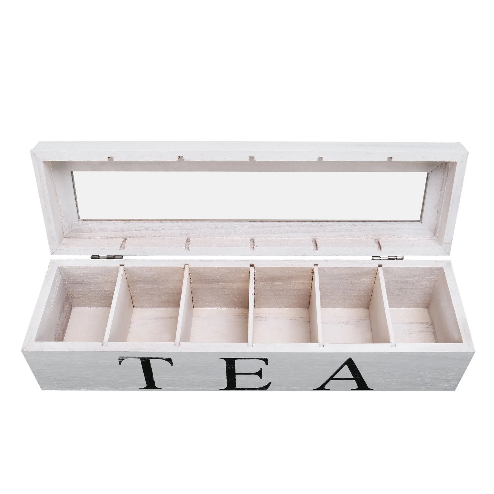 

Coffe and Tea Box Organizer Wooden with Lid Coffee Tea Bag Storage Holder Organizer for Kitchen Cabinets A