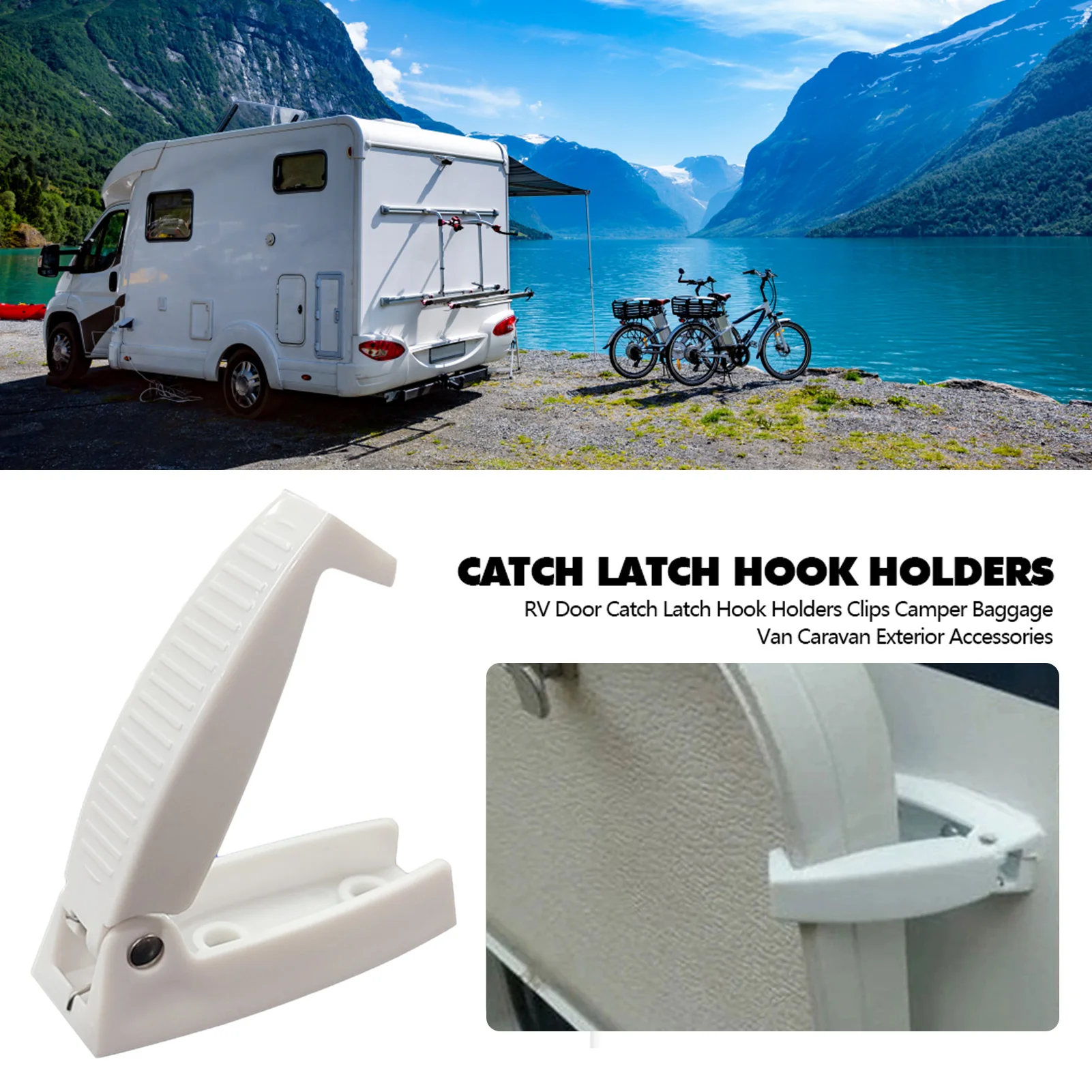 

5Pcs Door Catch Holder Latch For RV Motorhome Camper Trailer Travel Baggage Car RV Accessories White ABS Car-styling Part