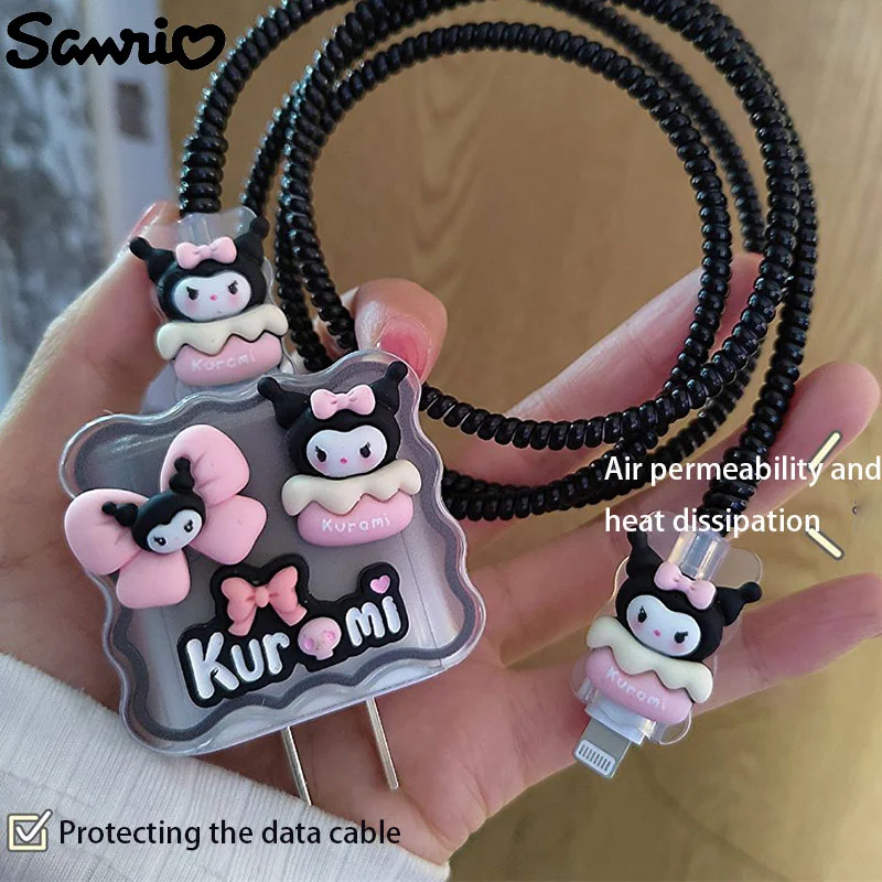 

Sanrio for Apple Iphone 20w Charger Data Cable Protectors Kuromi Pachacco New Cartoon Cute Phone Power Adapter Protective Sleeve