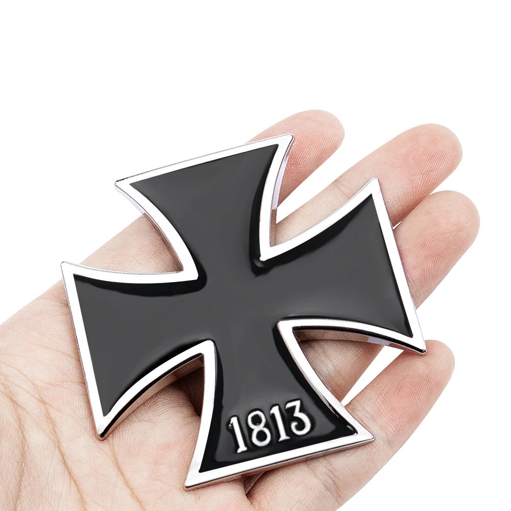 

1 шт., металлический значок с крестом, наклейка, немецкий 1813, мальтийский символ Virtue, значок с крестом, украшение для мотоцикла, автомобиля, наклейка, аксессуары