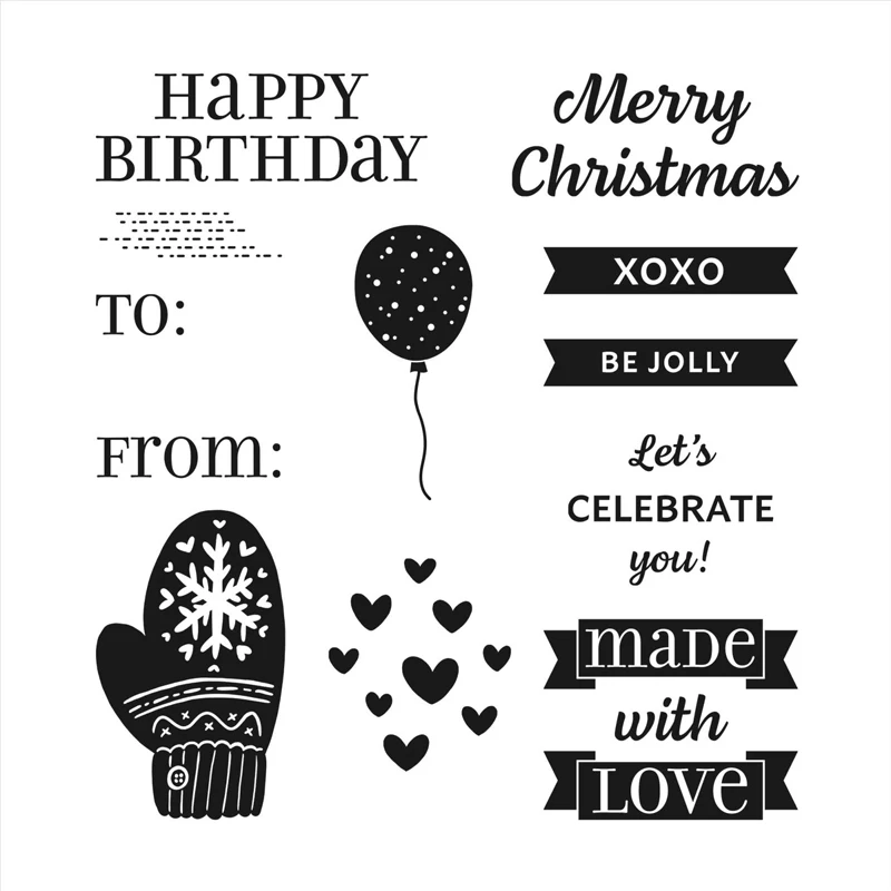 

MECRAFT Celebrate with Tags Stamp Seal New 2023 For Diy Scrapbooking Paper Card Making Album Craft Christmas Clear Stamp AA