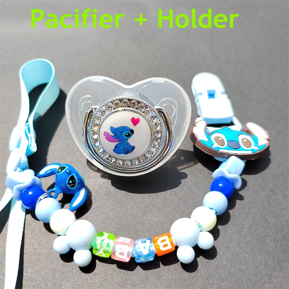 

Lilo & Stitch Movie Anime Image Print Silicone Bell Baby Chew Pacifier Clip & Pacifiers for Newborns Baby Items Ciuccio Topolino