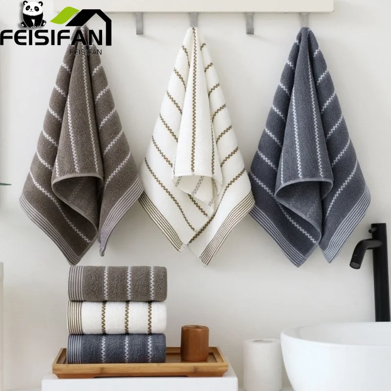 

Simple Style Home Pure Cotton towel Soft absorbent lint-free and non-fading towel wipe face towel Unisex Bathroom Acccessories