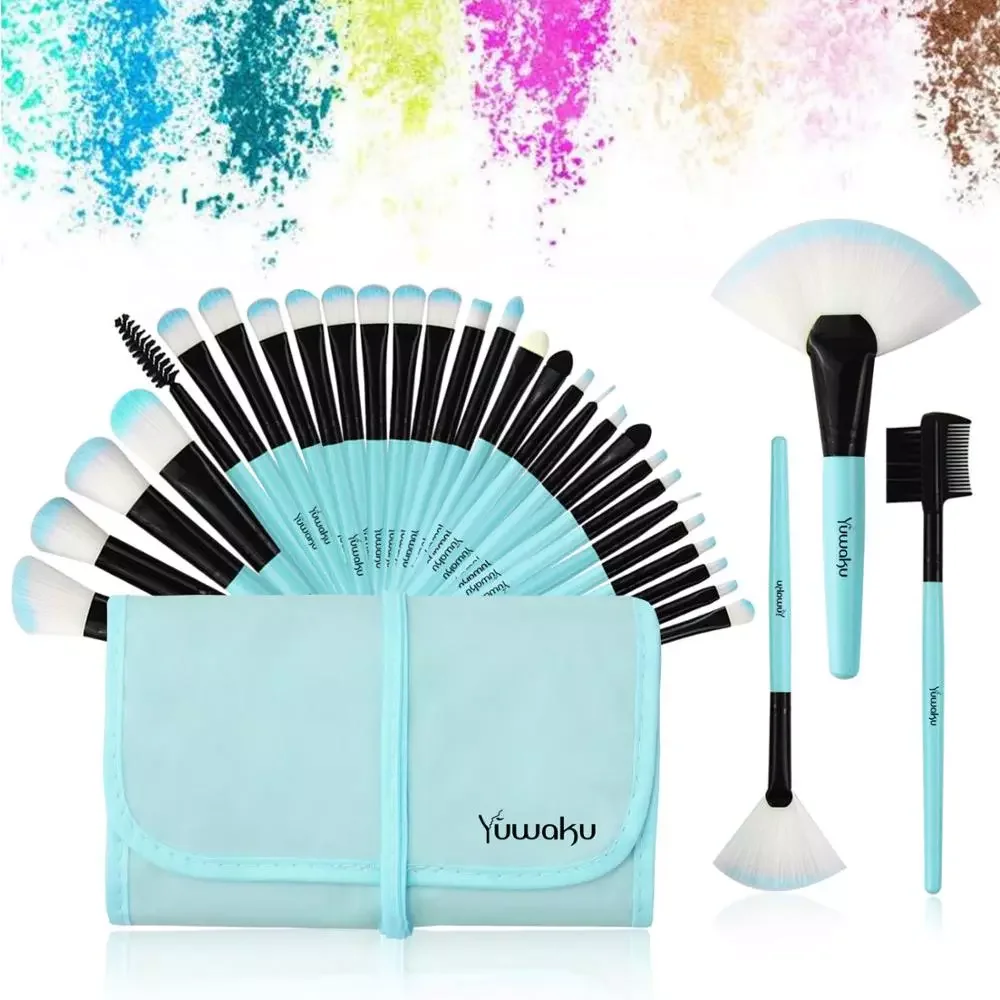 

NEW2023 32Pcs Set Professional Makeup Brush Foundation Eye Shadows Powder Contour High Light Brushes With Cosmetics Bag Beauty T