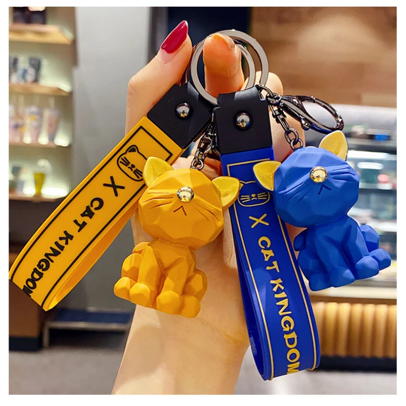 

Creative Mechanical Cat Key Chains Fashion Cartoon Animal Charm Key Ring Trend Couple Bag Car Pendant Accessories Keychain