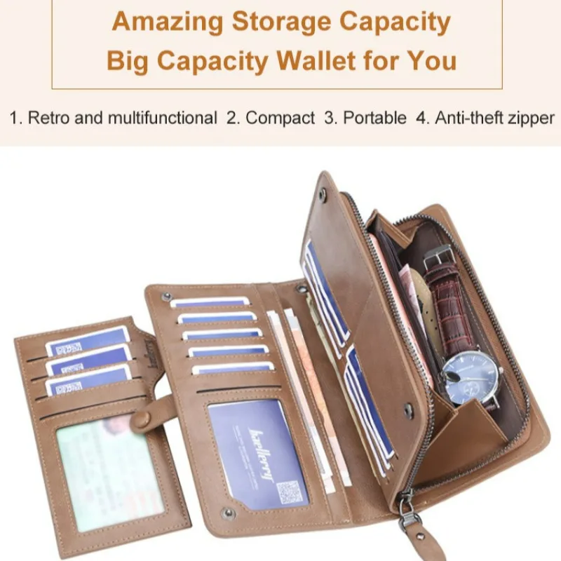 Роскошный кожаный мужской кошелек и сумки клатч для телефона Cartera Hombre Carteira Masculina