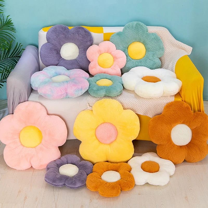

Плюшевая подушка в виде цветка для девочек, Яркий Декоративный мягкий цветочный Рисунок для детской комнаты, Размеры 35-50 см