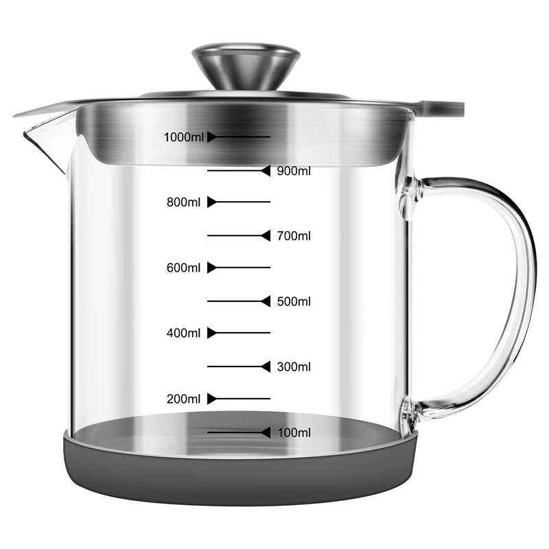 Прозрачный стеклянный масляный фильтр горшок со шкалой кухонный сепаратор