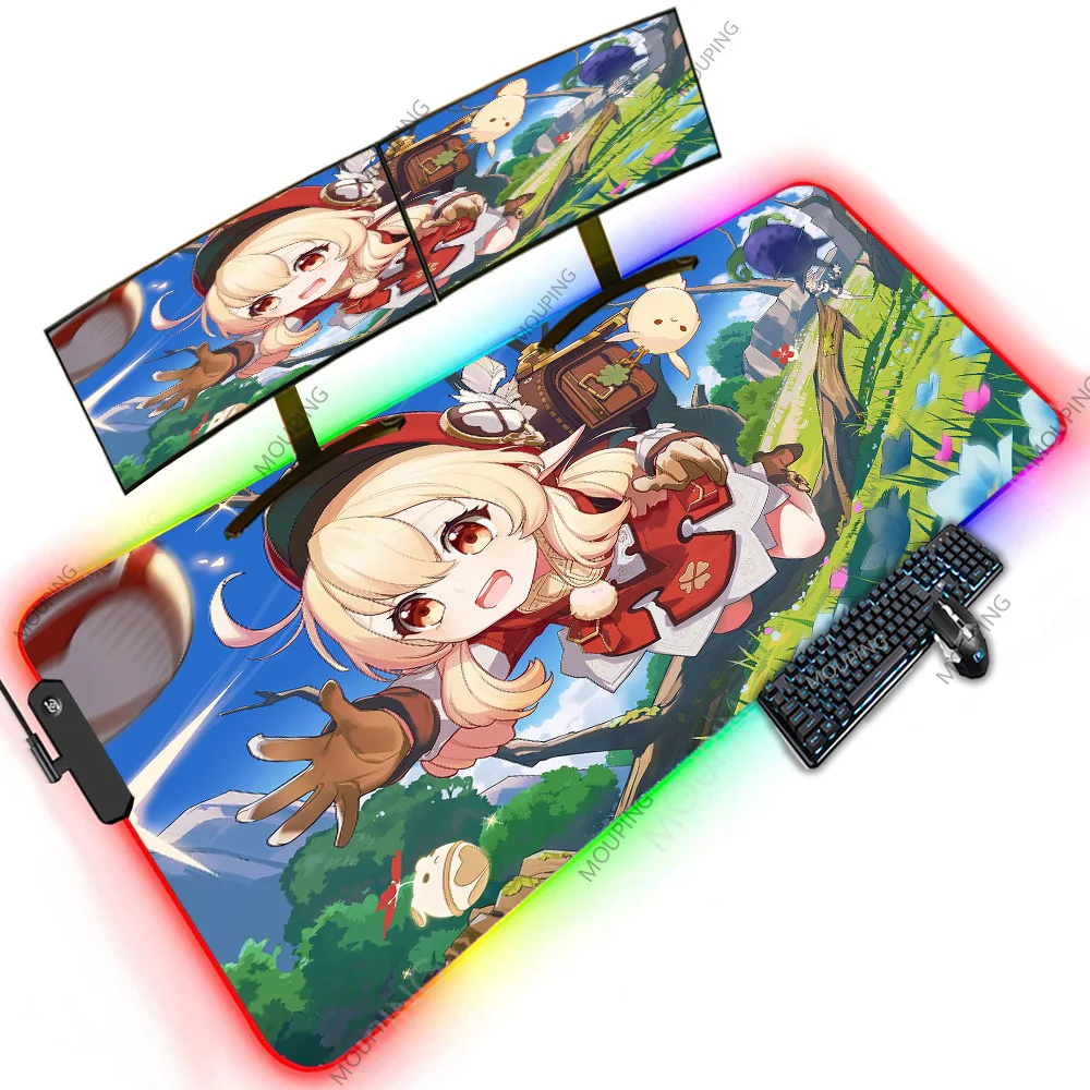 

Klee Kawaii Girl Anime Mousepad Xxxxl Desk Accessory Cute RGB Gaming Aesthetic Large Mause Mats Desk 120 Gamer Keyboard Carpets