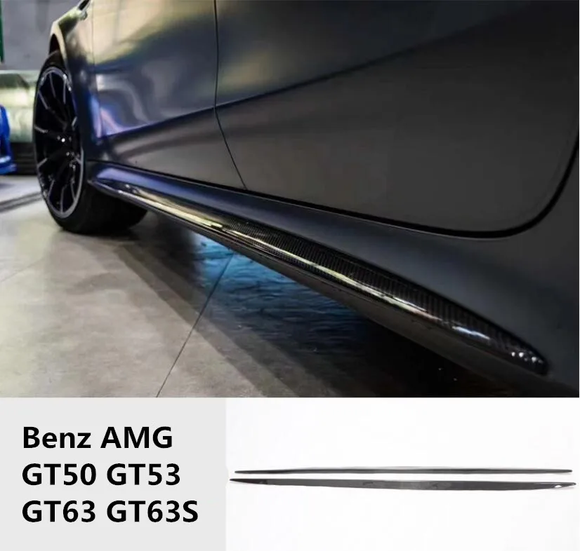 

2PCS Carbon Fiber Side Door Body Skirts Kit Lip Cover For Mercedes Benz AMG GT50 GT53 GT63 GT63S 2019 2020 2021 2022 2023