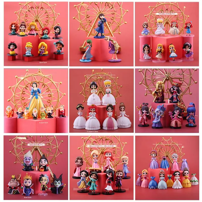 

Disney Kawaii Cartoon Character Princess Sophia/aisha/mermaid Snow White Bell Cinderella Cartoon Q Version Cake Ornaments