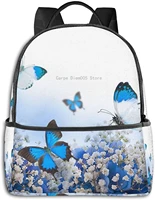 blue butterfly multifunctional backpacks business and travel laptop backpacks 14 5x12x5 in