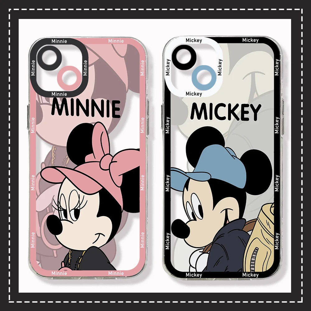 

Disney Mickey Minnie Phone Case for IPhone 14 13 12 Mini 11 Pro Max X XR XS SE 7 8 Plus Soft Silicone Transparent Cover Funda