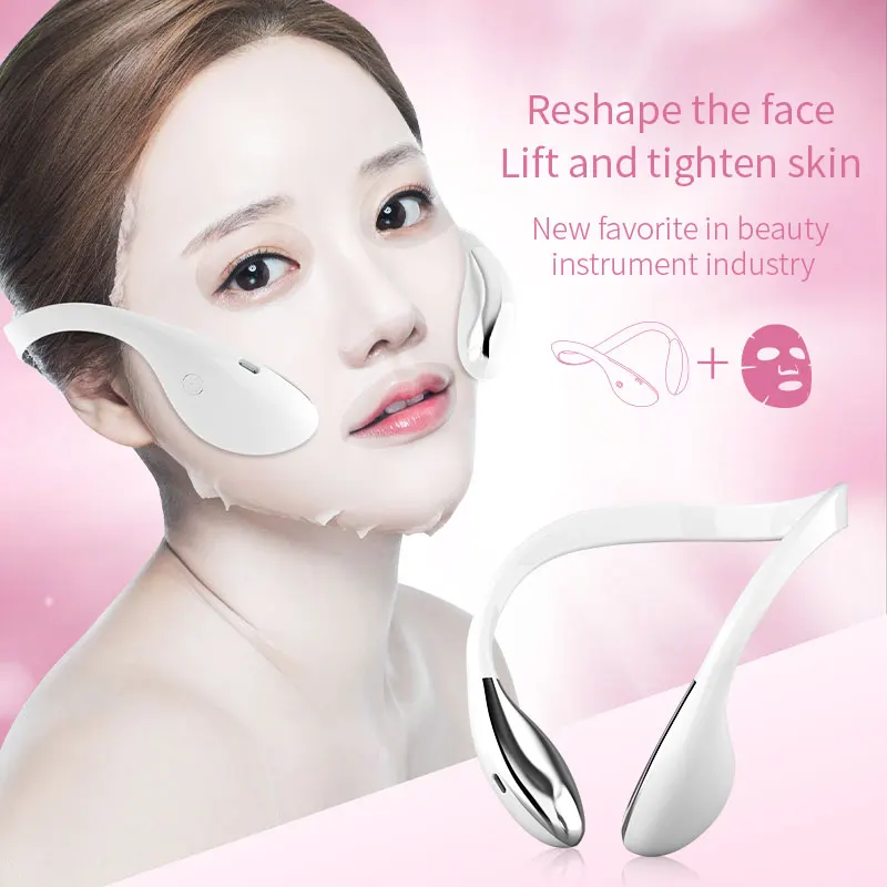

Ems Beauty Device Micro Current Slimming Thin Facial Instrument V Shape Face Lifting Massage With Mask Use