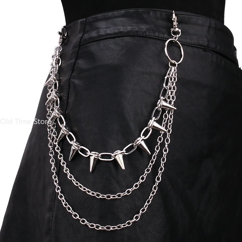 Цепочка для брюк с металлическими заклепками в стиле хип-хоп