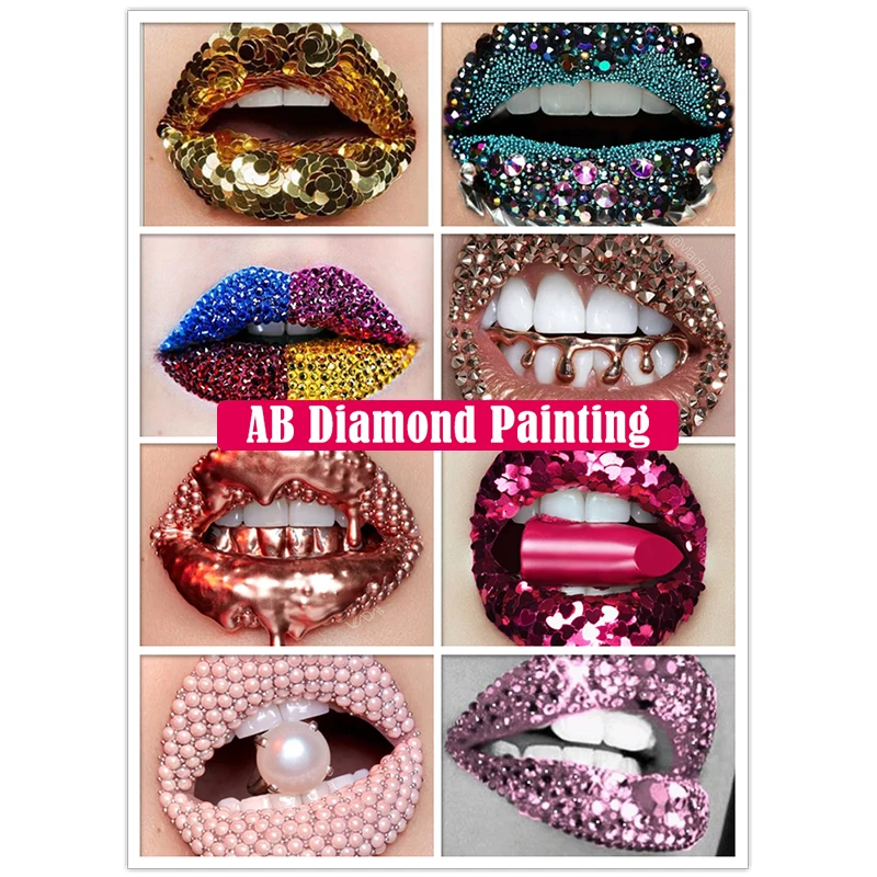 

Алмазная 5D картина, Набор для вышивки крестиком с изображением цветов, денег, губ, квадратных страз, инкрустированная мозаикой