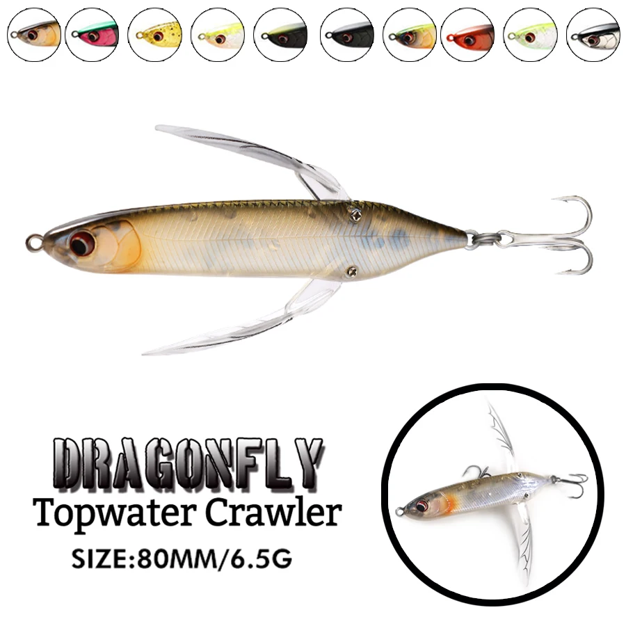 

Floating Dragonfly Fishing Lure, Pencil, Hard Baits, Tackle Wobblers, Topwater, Bass, Pike Fish, 8cm, 6.5g