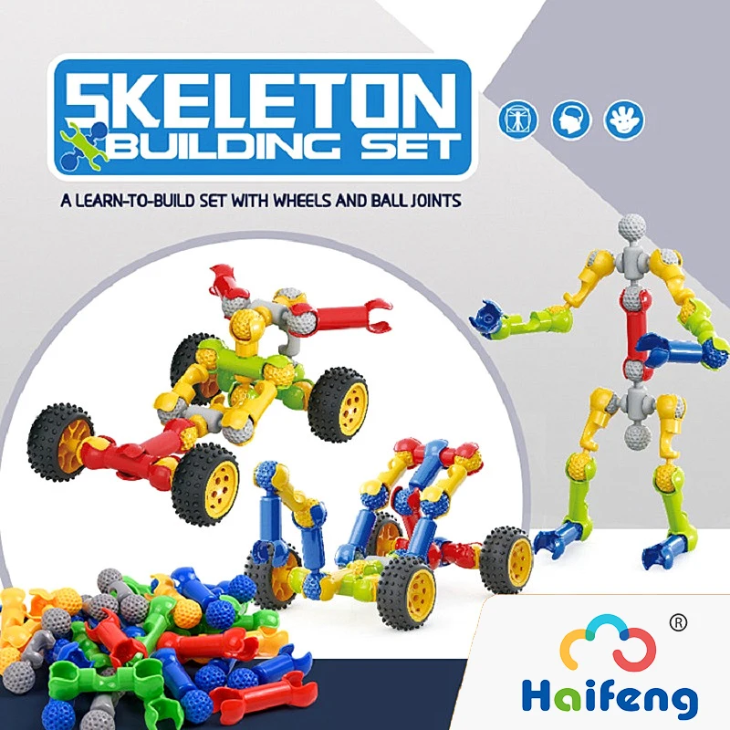 

Набор строительных блоков STEM Skeleton, творческая модель, детские игрушки, развивающие строительные блоки, Обучающие игрушки, подарки