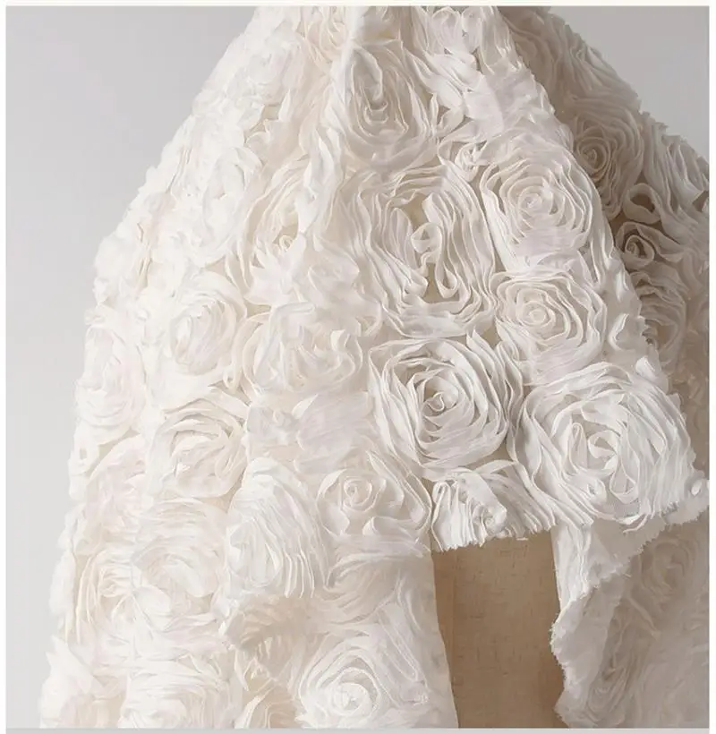 Прозрачная сетка 3D Роза вышитая ткань Модная креативная дизайнерская