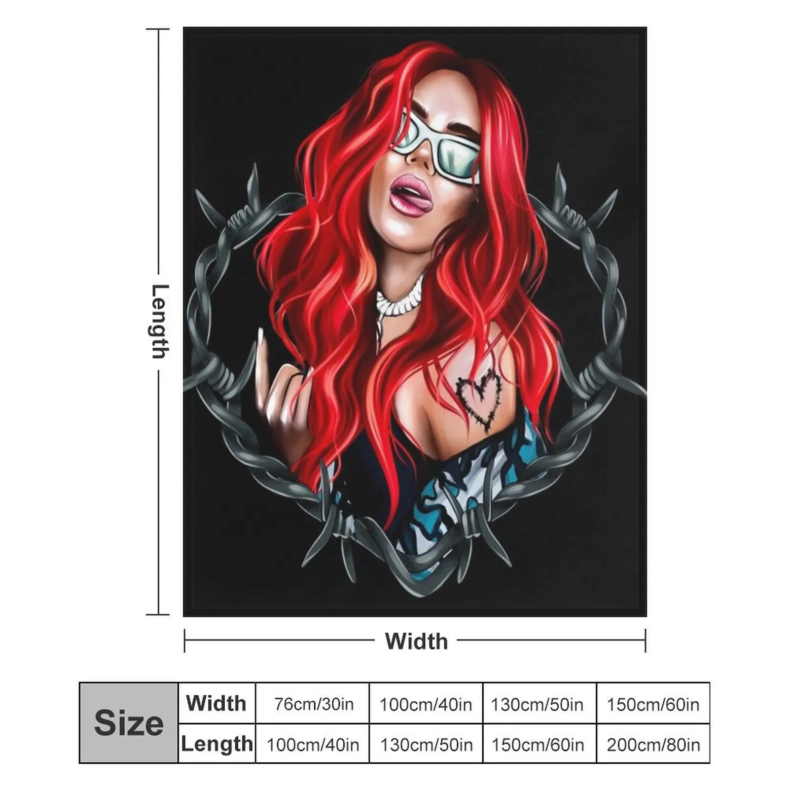 Karol g Bichota и татуировка сердца red Bare Wire Heart новый образ с красными волосами Il Throw Blanket