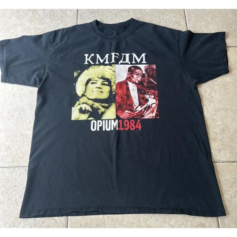 Фото Vtg KMFDM Opium 1984 Хлопковая черная футболка всех размеров SE111 №1