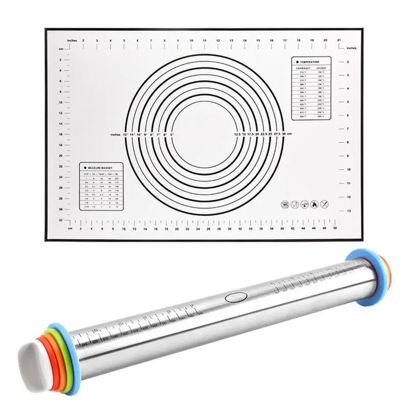 

Скалка и коврик для выпечки, набор скалок и силиконовых ковриков для выпечки, антипригарный силиконовый коврик для выпечки, скамейка для теста