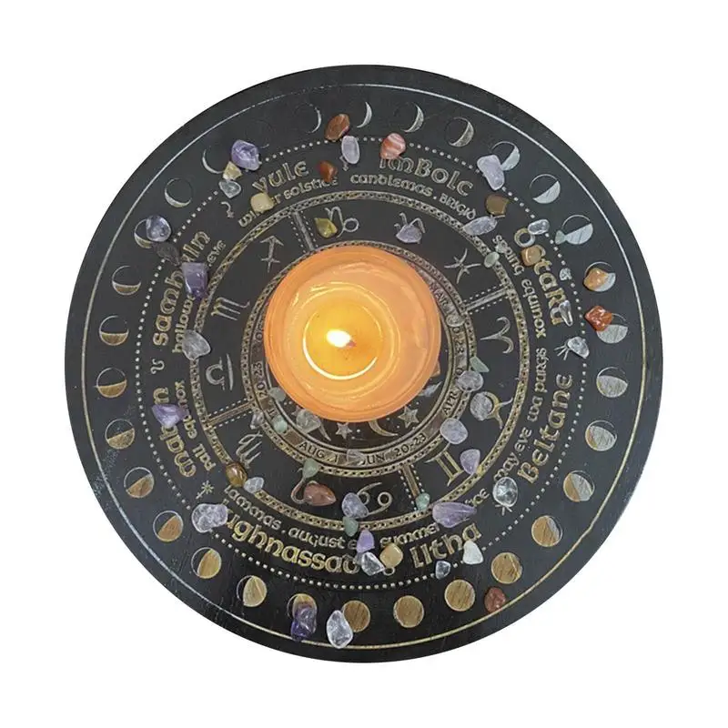 

Pendulum Board Engrave Star Sun Moon Tarot Altar Divination Supplies Metaphysical Meditation Plate Ornament