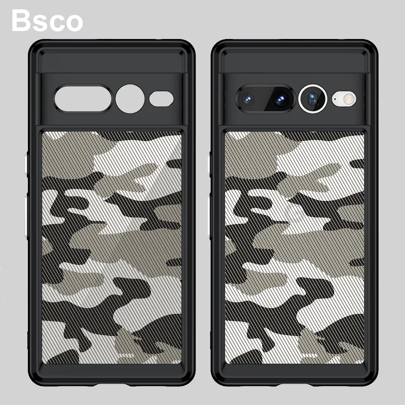 

Прозрачный жесткий акриловый чехол для телефона с камуфляжным рисунком для Google Pixel 7 Pro 5G, Противоударная задняя крышка