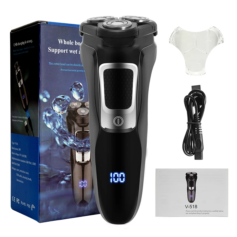 

Electric Shaver Whole Body Washable Rechargeable Electric Razor Shaving Machine for Men Beard Hair Trimmer Wet-Dry Dual Use