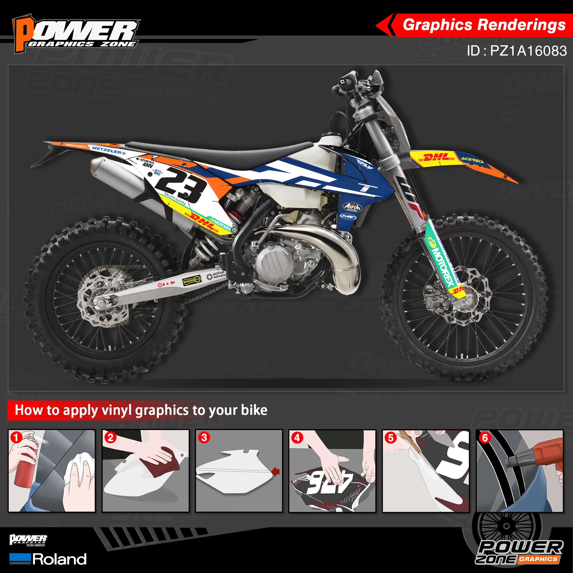 Набор наклеек PowerZone для KTM SX SXF MX 16-18 EXC XCW Enduro 17-19 125-500cc 83 | Автомобили и мотоциклы