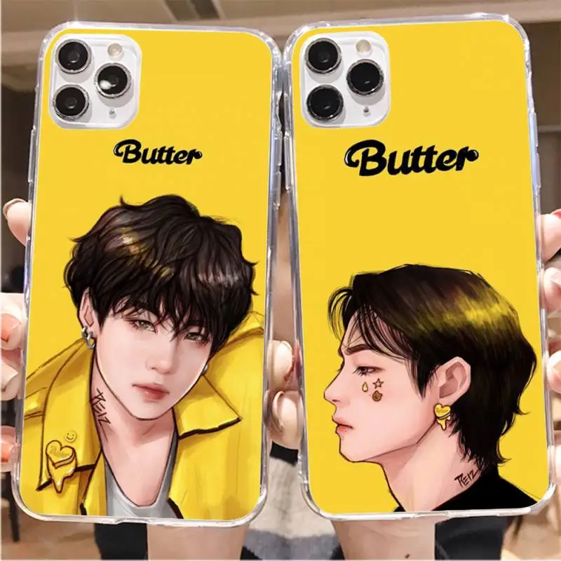 

kpop Butter Jung Kook and J-hope Phone Case for iPhone 11 12 13 Mini Pro Max 8 7 6 6S Plus X 5 SE 2020 XR XS Case shell