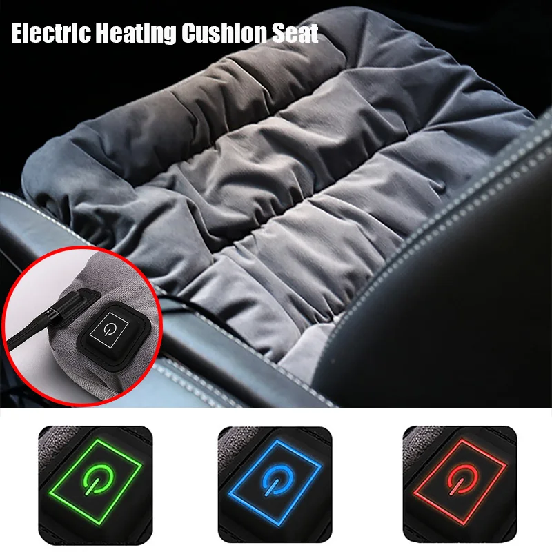 

New Car Electric Heating Cushion Seat Cover Pad 3 Level Thermostat Adjustable USB Charging Multifunctional 5V Safety Waterproof