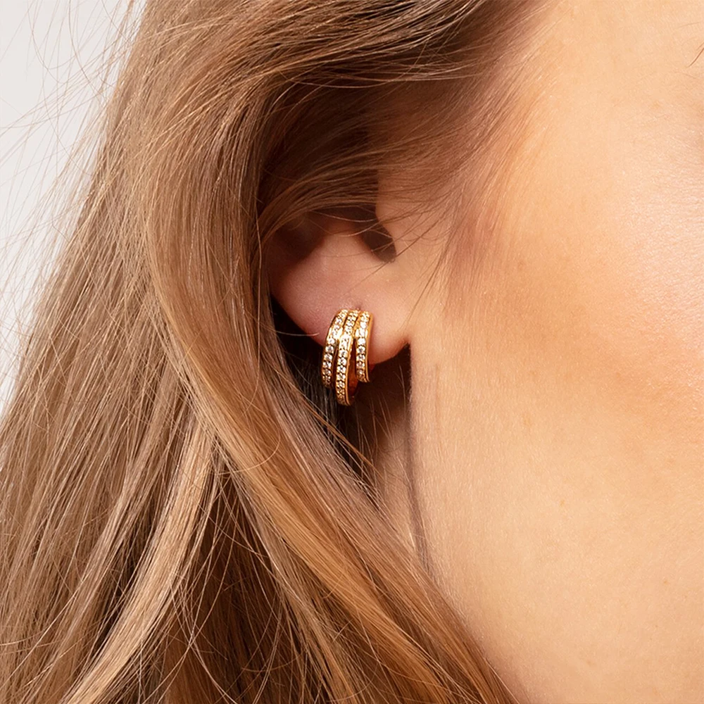 Золотые круги креольское шарнирное кольцо Изящные Ювелирные изделия для женщин