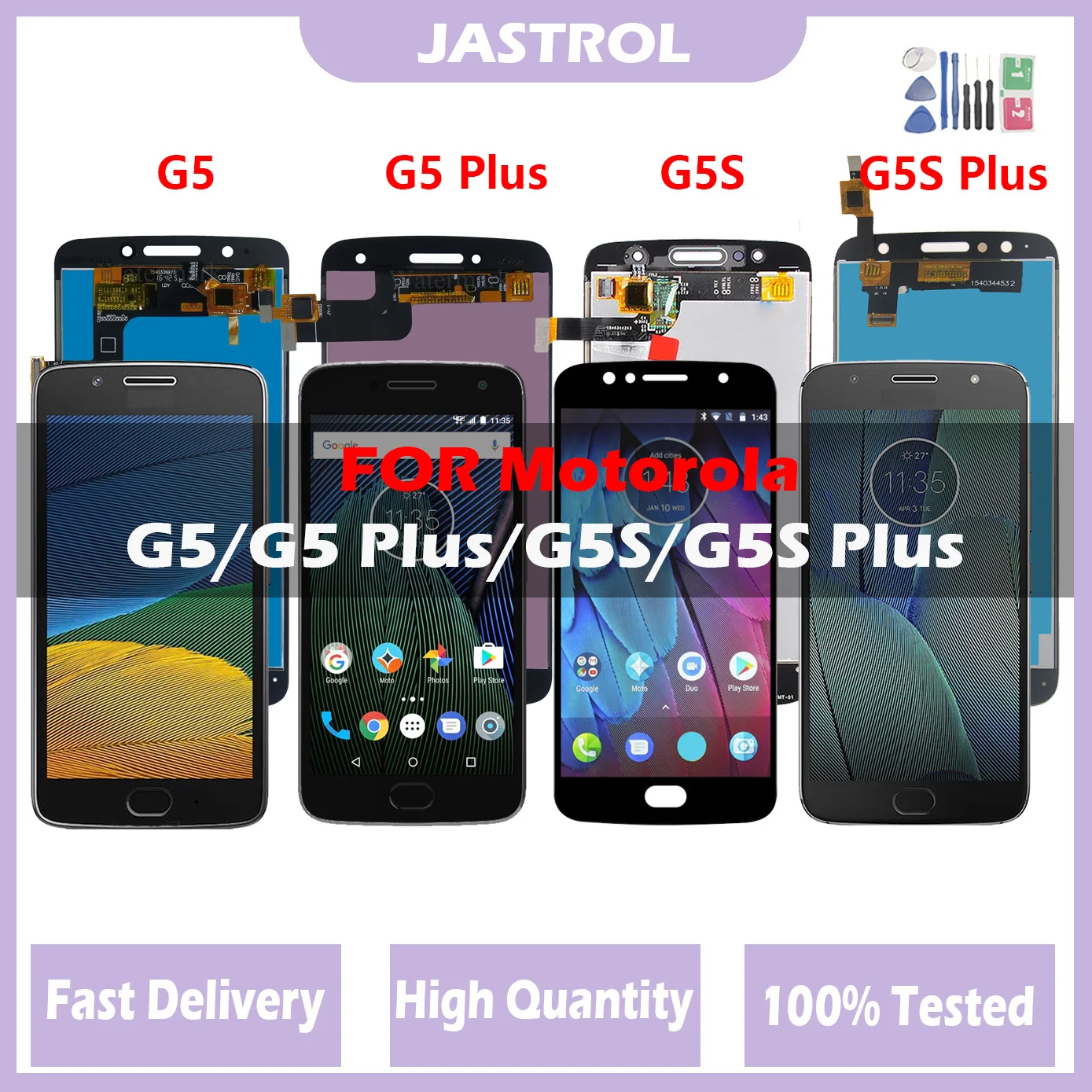 ЖК-дисплей для Motorola MOTO G5 G5 Plus G5S Plus G5S XT1670 XT1685 XT1803 XT1792, ЖК-дисплей с сенсорным экраном и дигитайзером в сборе, протестирован