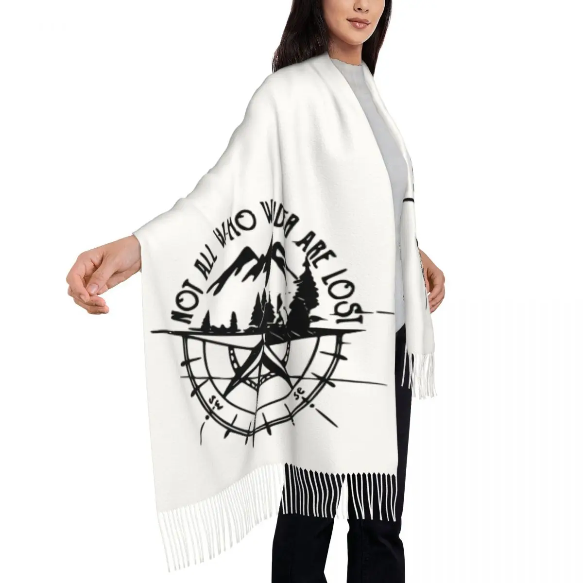 Женский большой шарф с кисточками на заказ а не все кто хочет потерянные горные