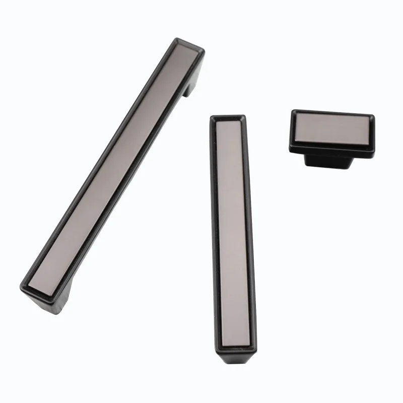 Черные и белые ручки из цинкового сплава роскошные простые для шкафа