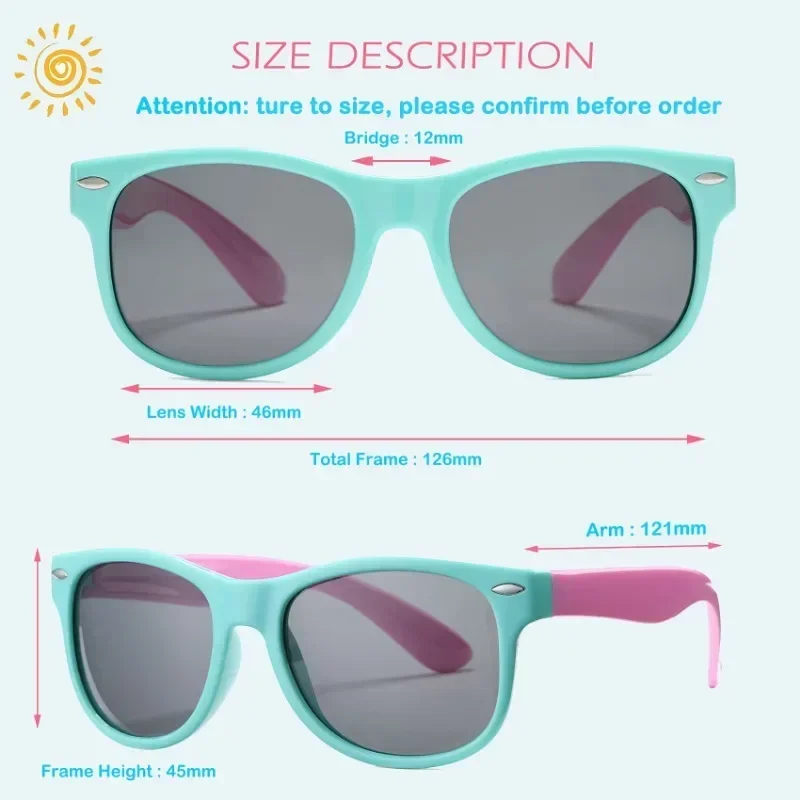 Детские поляризационные солнцезащитные очки TR90 с защитой от ультрафиолета для