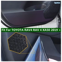 car door anti kick pad for toyota rav4 rav 4 xa50 2019 2022 anti slip proctect stickers carbon fiber look interior accessories