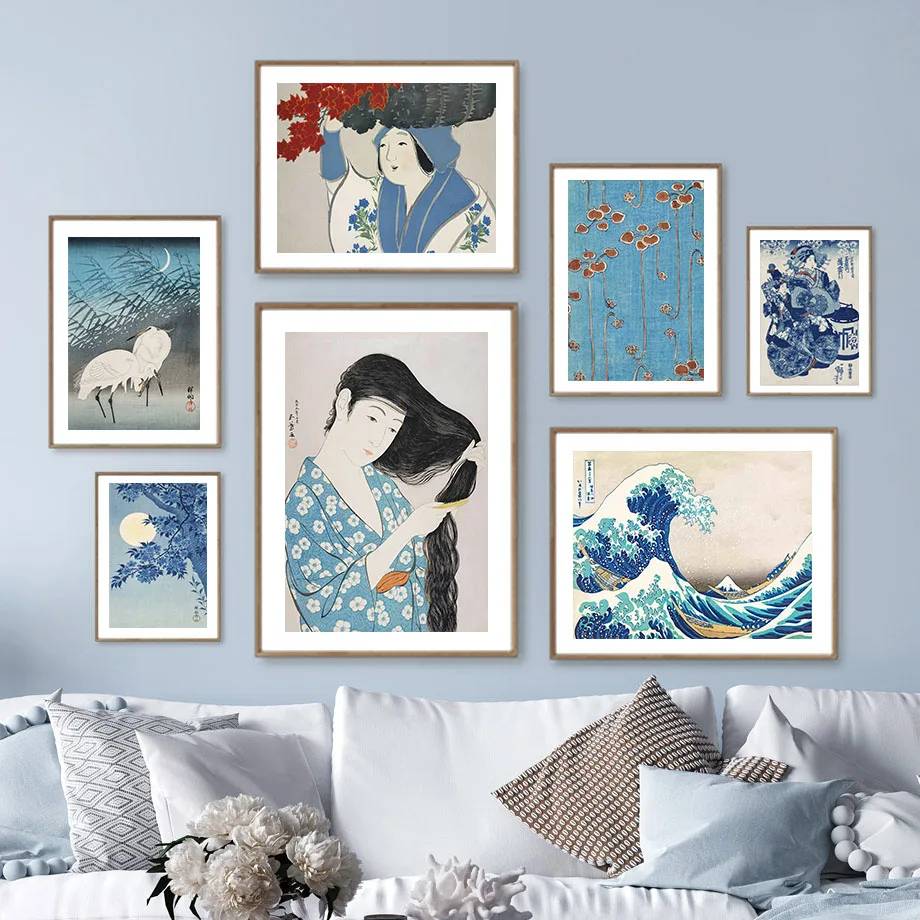 

Vintage Hokusai Waves Mount Fuji Ukiyoe Japanese Wall Art Canvas Painting Nordic Posters Prints Pictures For Living Room Decor